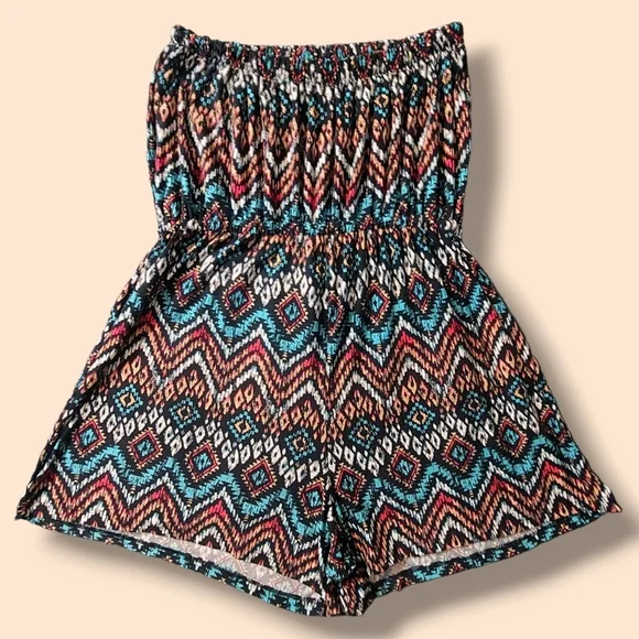 Eye Candy | Cool-Toned Patterned Romper/Jumpsuit | Size 1X Large | NEW | NWOT |โ - Picture 2 of 8